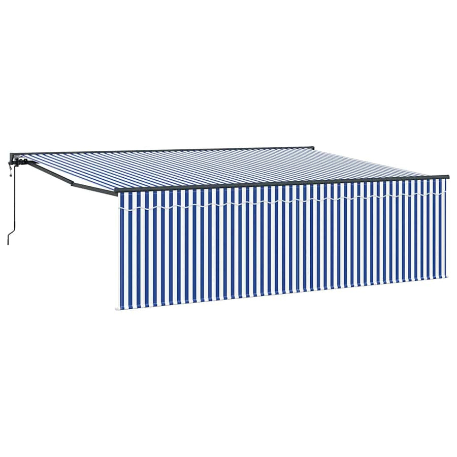 Inklapbaar Zonnescherm Blauw en wit Blauw en Wit Antraciet