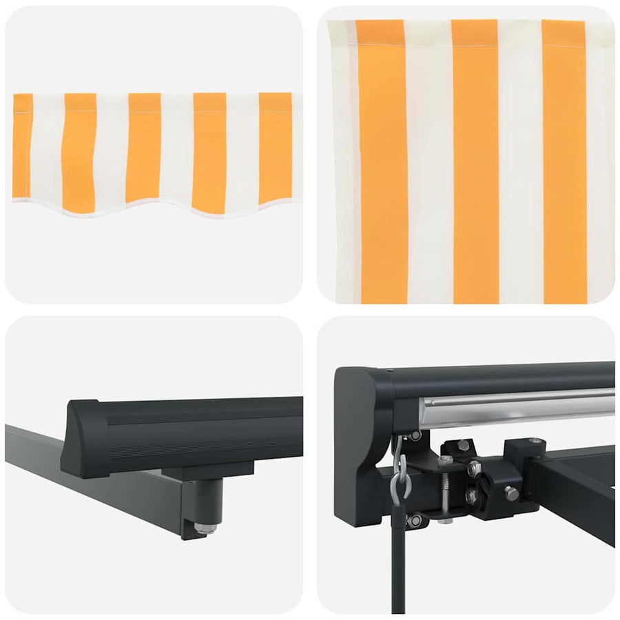 Inklapbaar Zonnescherm Oranje en Wit 450x300 cm