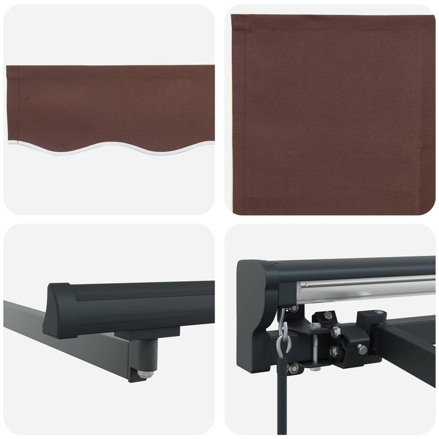 Zijde Frame Bruin 450 × 300 cm Polyester met PU-coating