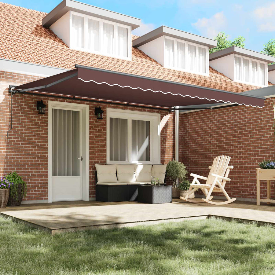 Zijde Frame Bruin 450 × 300 cm Polyester met PU-coating
