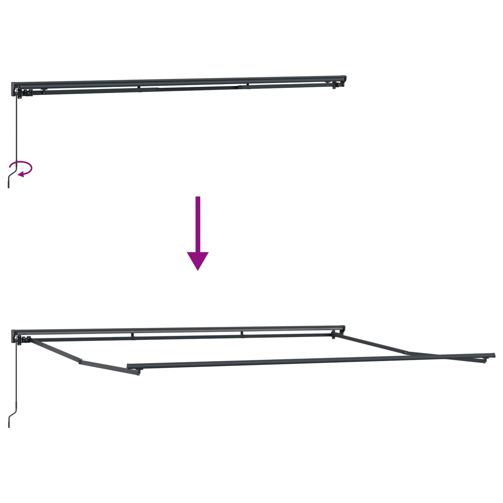 Zijde Frame Bruin 450 × 300 cm Polyester met PU-coating