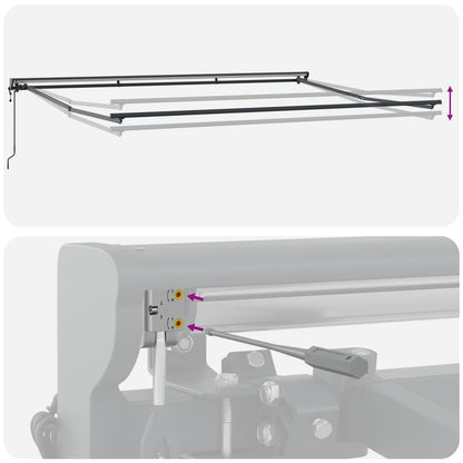 Zijde Frame Bruin 450 × 300 cm Polyester met PU-coating