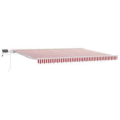 Inklapbaar Zonnescherm Met Stof Rood En Wit 450 ×300 cm