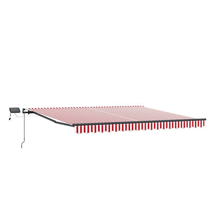 Inklapbaar Zonnescherm Stof Rood En Wit 450 ×300 cm