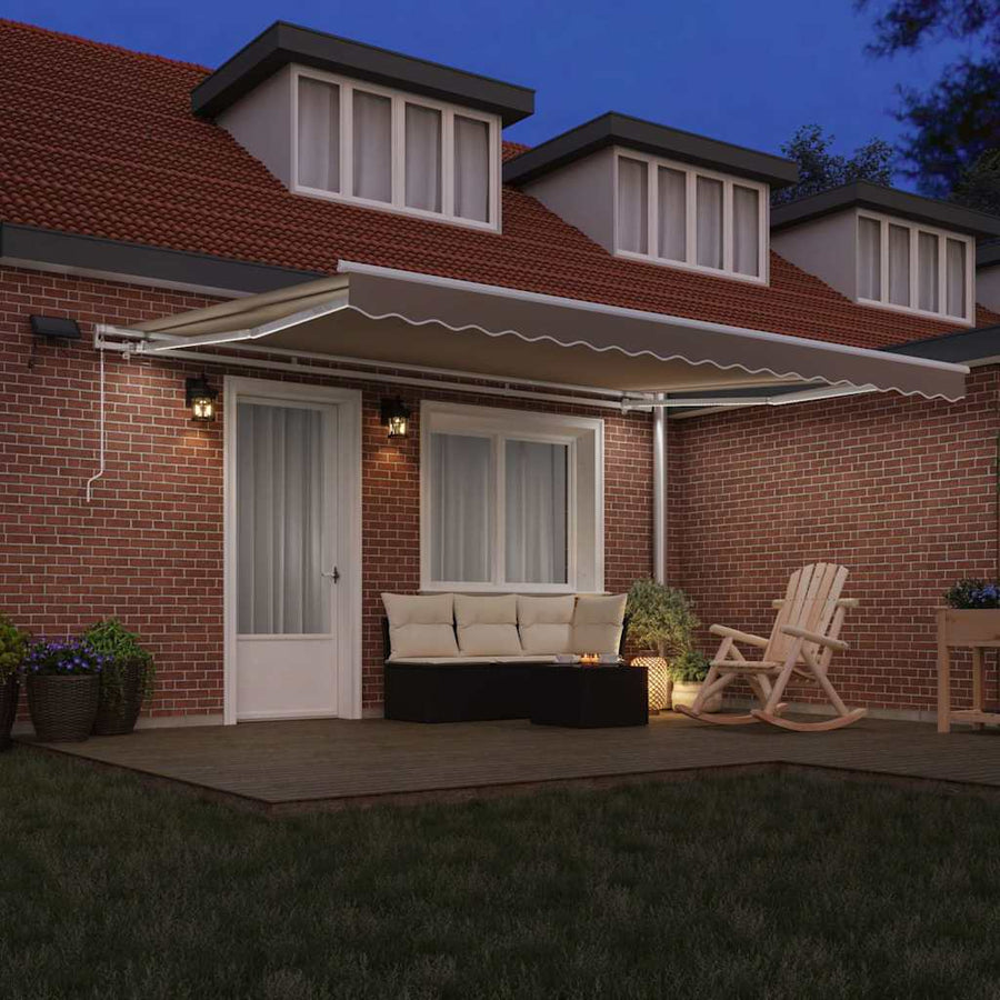 Inklapbaar Zonnescherm Beige 450 × 300 cm Stof en Staal