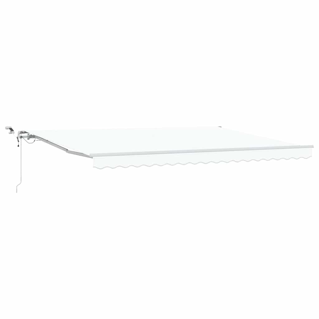 Inklapbaar Zonnescherm Wit 450 × 300 cm Stof en Metaal