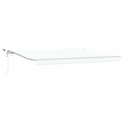 Inklapbaar Zonnescherm Wit 450 × 300 cm Stof en Metaal