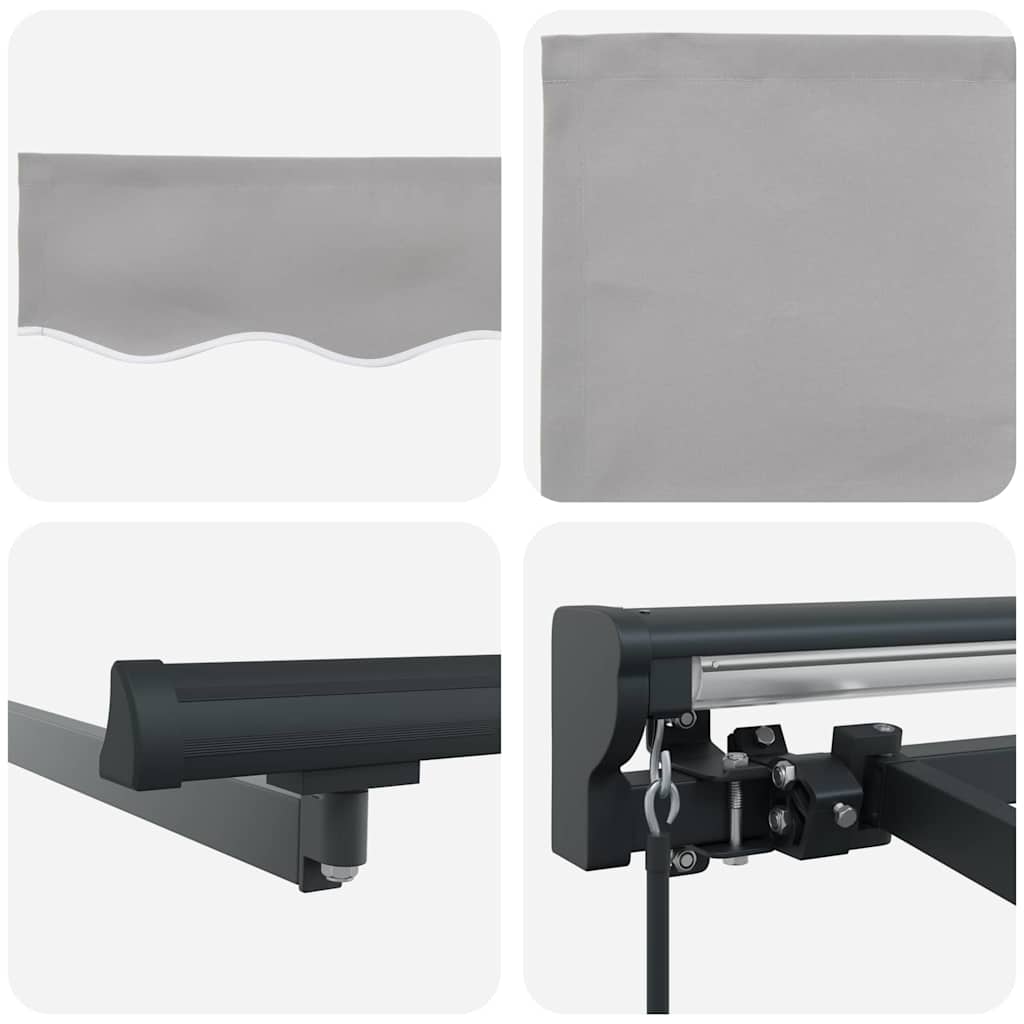 Inklapbaar Zonnescherm 450X300 Cm Stof Lichtgrijs 4,5 ×3 m