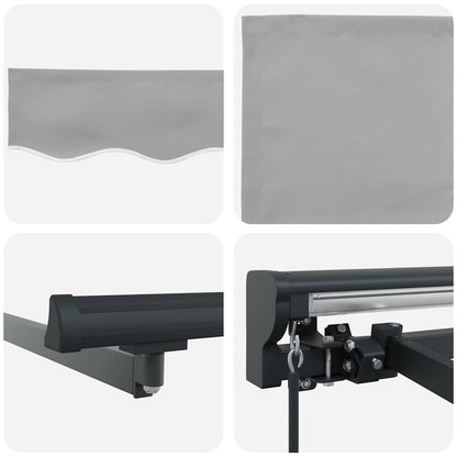 Inklapbaar Zonnescherm 450X300 Cm Stof Lichtgrijs 4,5 ×3 m