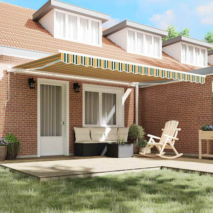 Markies Gestreept Groen en geel 4,5 × 3 m Polyester en metaal