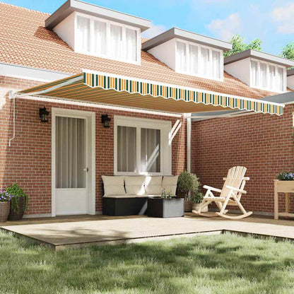 Markies Gestreept Groen en geel 4,5 × 3 m Polyester en metaal