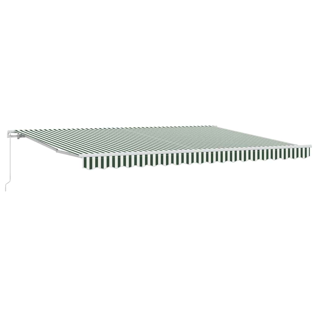 Markies Gestreept Groen En Wit 4,5 × 3 M Polyester En Metaal Groen En Geel