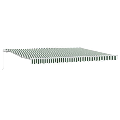Markies Gestreept Groen En Wit 4,5 × 3 M Polyester En Metaal Groen En Geel