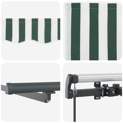 Inklapbaar Zonnescherm En Wit Stof Groen En Wit. 450 ×300 cm