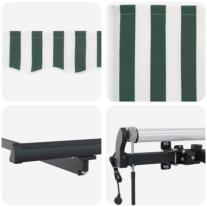 Inklapbaar Zonnescherm Stof Groen En Wit 450 ×300 cm