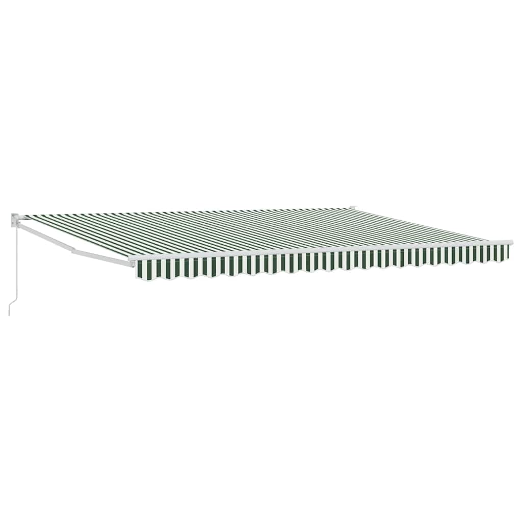 Markies Gestreept Groen En Wit 4,5 × 3 M Polyester En Metaal Groen En Wit
