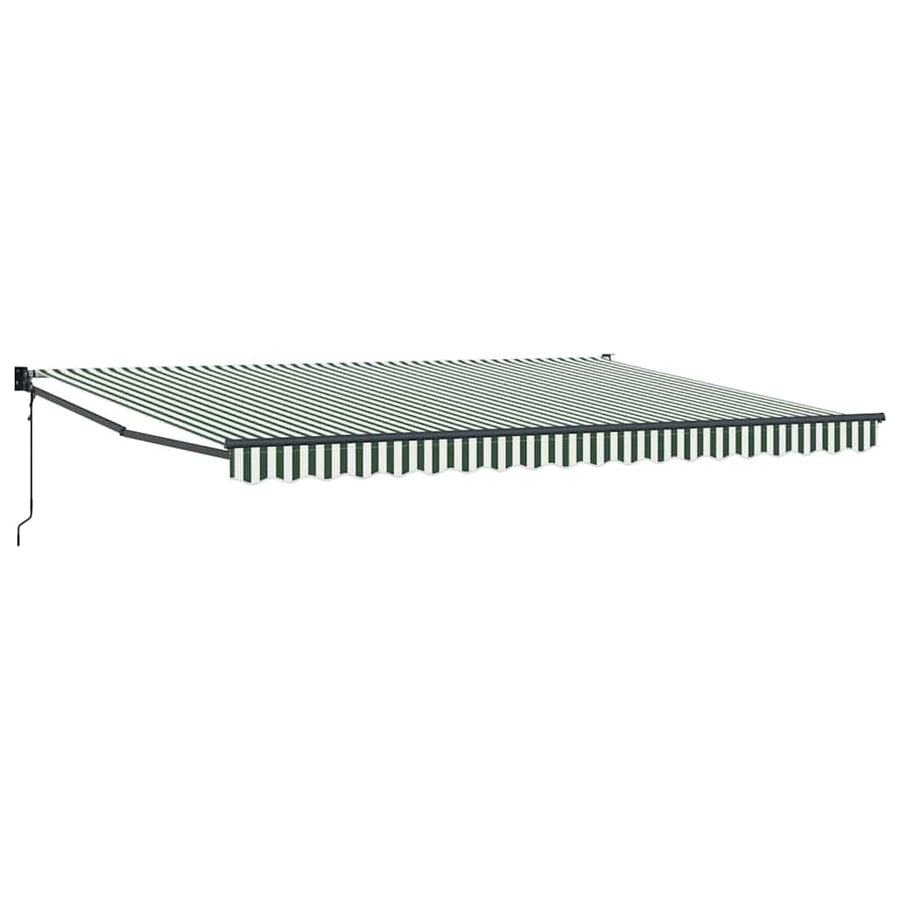 Markies Gestreept Groen En Wit 4,5 × 3 M Polyester En Metaal Groen En Wit