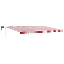 Inklapbaar Zonnescherm Rood en Wit 450 × 350 cm Stof en Staal