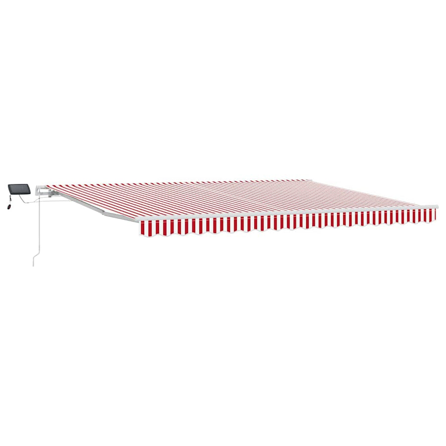 Inklapbaar Zonnescherm Rood en Wit 450 × 350 cm Stof en Staal
