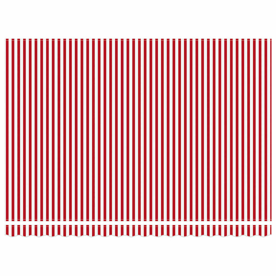 Inklapbaar Zonnescherm Rood en Wit 450 × 350 cm Stof en Staal