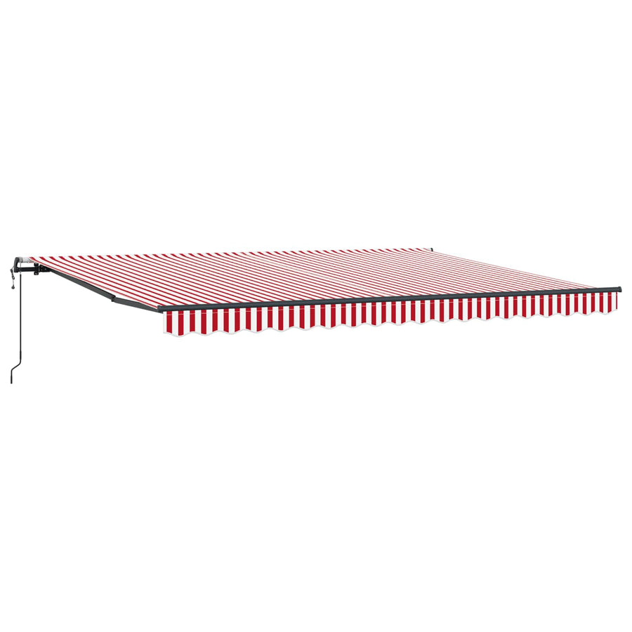 Inklapbaar Zonnescherm Rood en Wit 450 × 350 cm