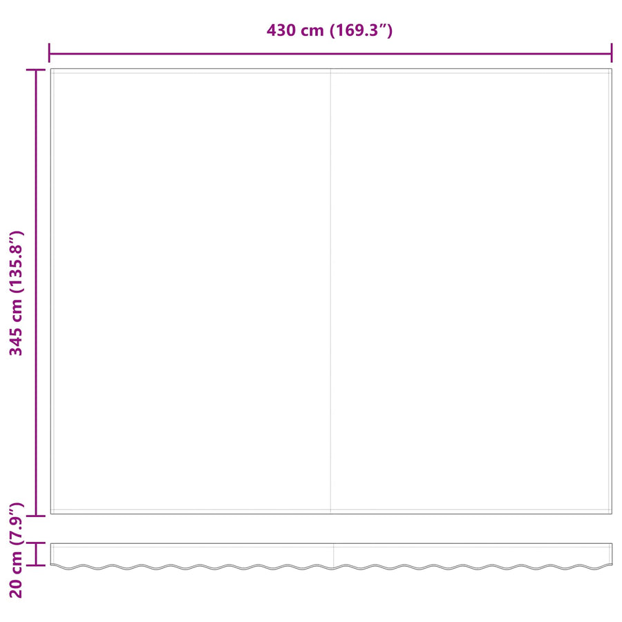 Inklapbaar Zonnescherm Rood en Wit 450 × 350 cm