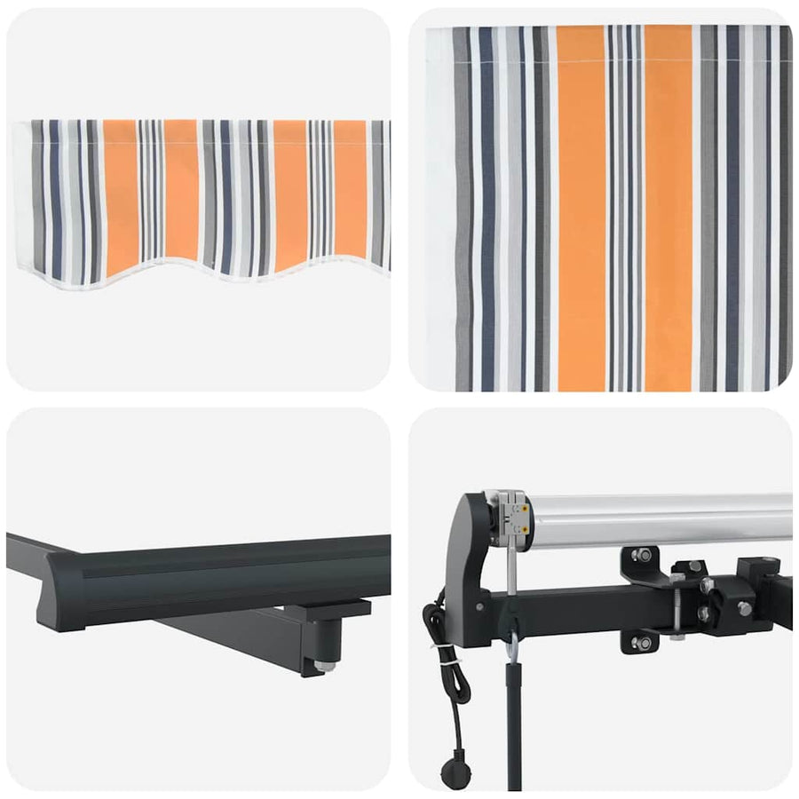 Inklapbaar Zonnescherm Multikleur Stof Oranje/Grijs/Blauw Wit 450 ×350 cm