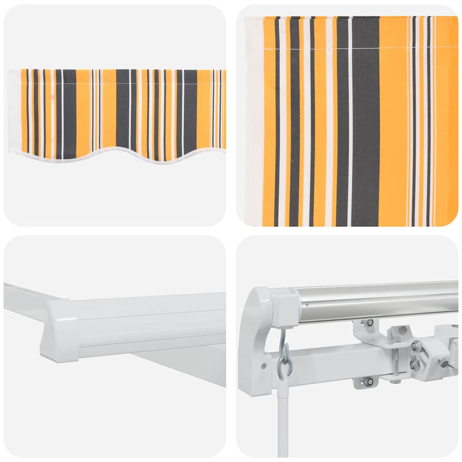 Markies Gestreept Multikleur 4,5 × 3,5 M Polyester En Metaal Oranje/Grijs/Blauw Wit