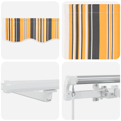 Inklapbaar Zonnescherm Met Stof Geel/Grijs/Wit 450 ×350 cm