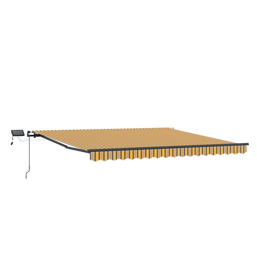 Inklapbaar Zonnescherm Multikleur Stof Geel/Grijs/Wit 450 ×350 cm