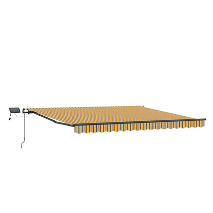 Inklapbaar Zonnescherm Multikleur Stof Geel/Grijs/Wit 450 ×350 cm