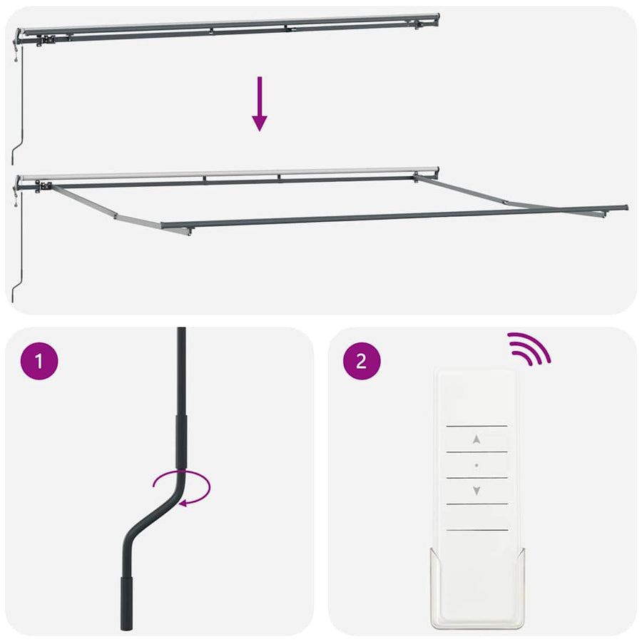 Inklapbaar Zonnescherm Multikleur Stof Geel/Grijs/Wit 450 ×350 cm