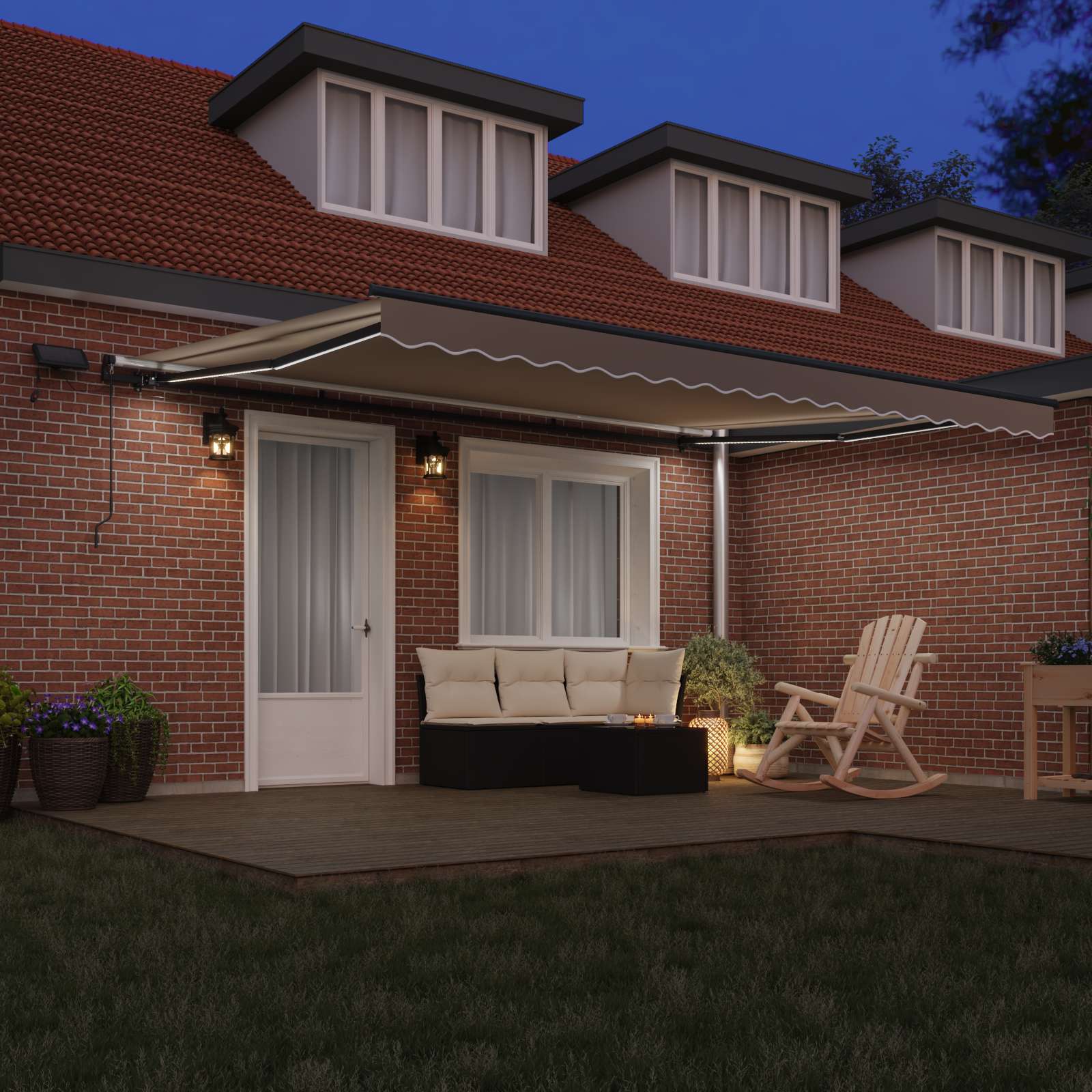 Inklapbaar Zonnescherm Beige 450 ×350 cm Stof