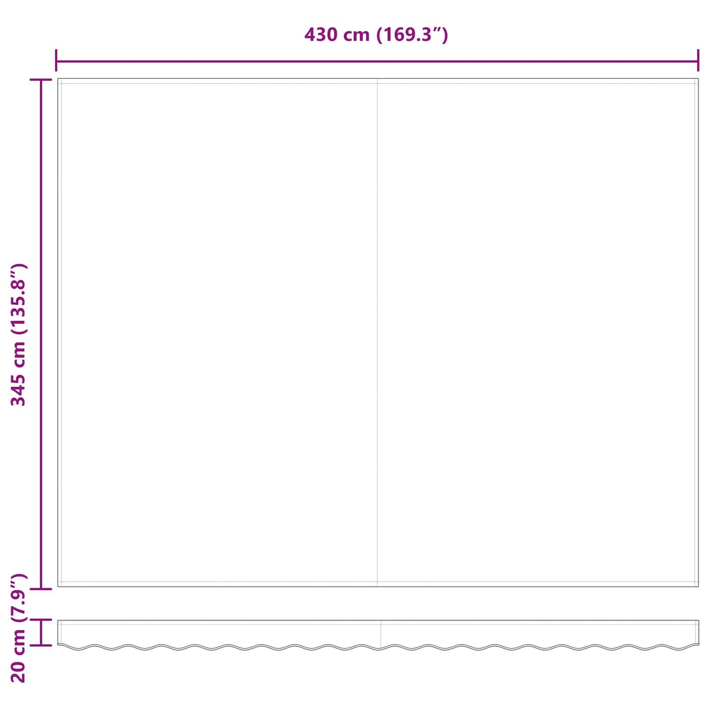 Inklapbaar Zonnescherm Beige 450 × 350 cm Stof en Aluminium