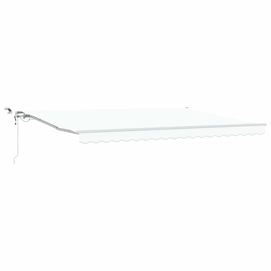Inklapbaar Zonnescherm Wit 450 × 350 cm Stof en Metaal
