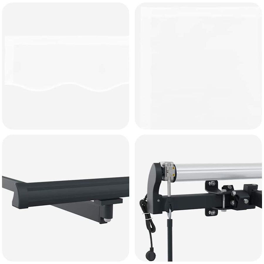 Inklapbaar Zonnescherm Wit 450 ×350 cm Stof