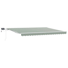 Inklapbaar Zonnescherm Met Stof Groen En Wit 450 ×350 cm