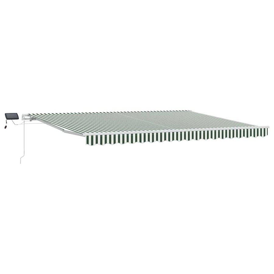 Inklapbaar Zonnescherm Met Stof Groen En Wit 450 ×350 cm