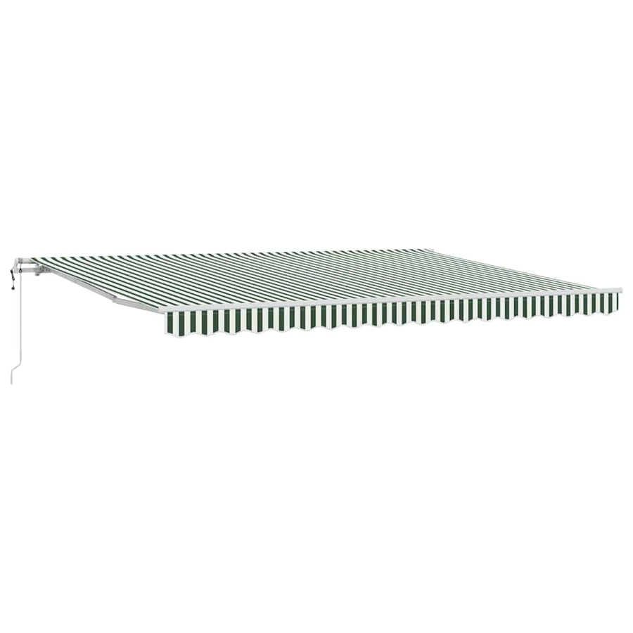 Inklapbaar Zonnescherm 450 × 350 Cm Groen En Wit 4,5 × 3,5 m