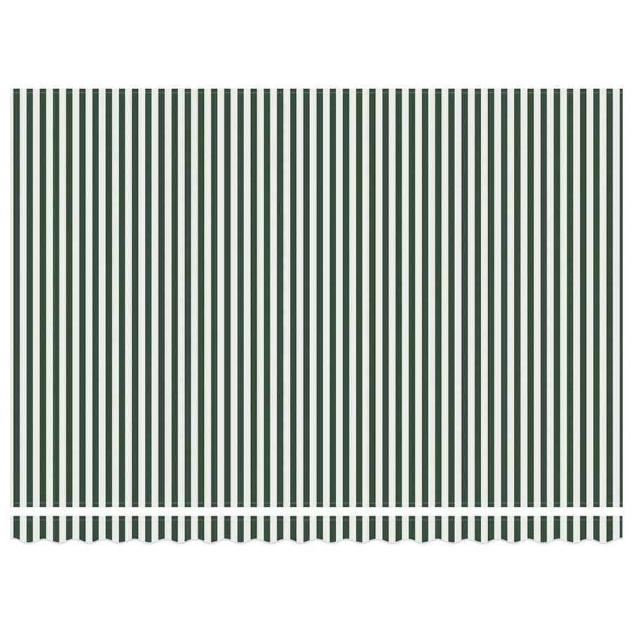 Inklapbaar Zonnescherm 450 × 350 Cm Groen En Wit 4,5 × 3,5 m
