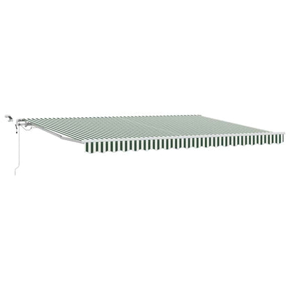 Inklapbaar Zonnescherm Stof En Metaal Groen En Wit 450 × 350 cm