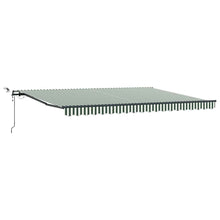 Inklapbaar Zonnescherm Met Stof Groen En Wit 450 × 350 cm