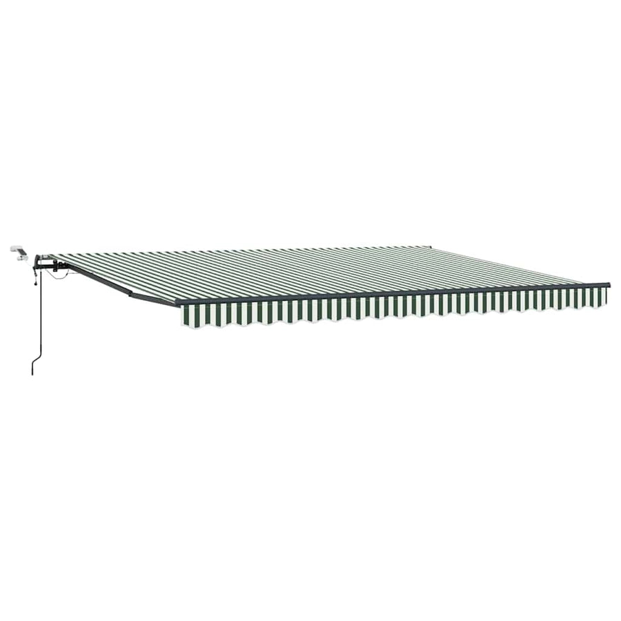 Inklapbaar Zonnescherm Met Stof Groen En Wit 450 × 350 cm