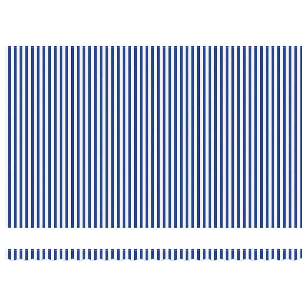 Inklapbaar Zonnescherm Blauw en Wit 500x300 cm
