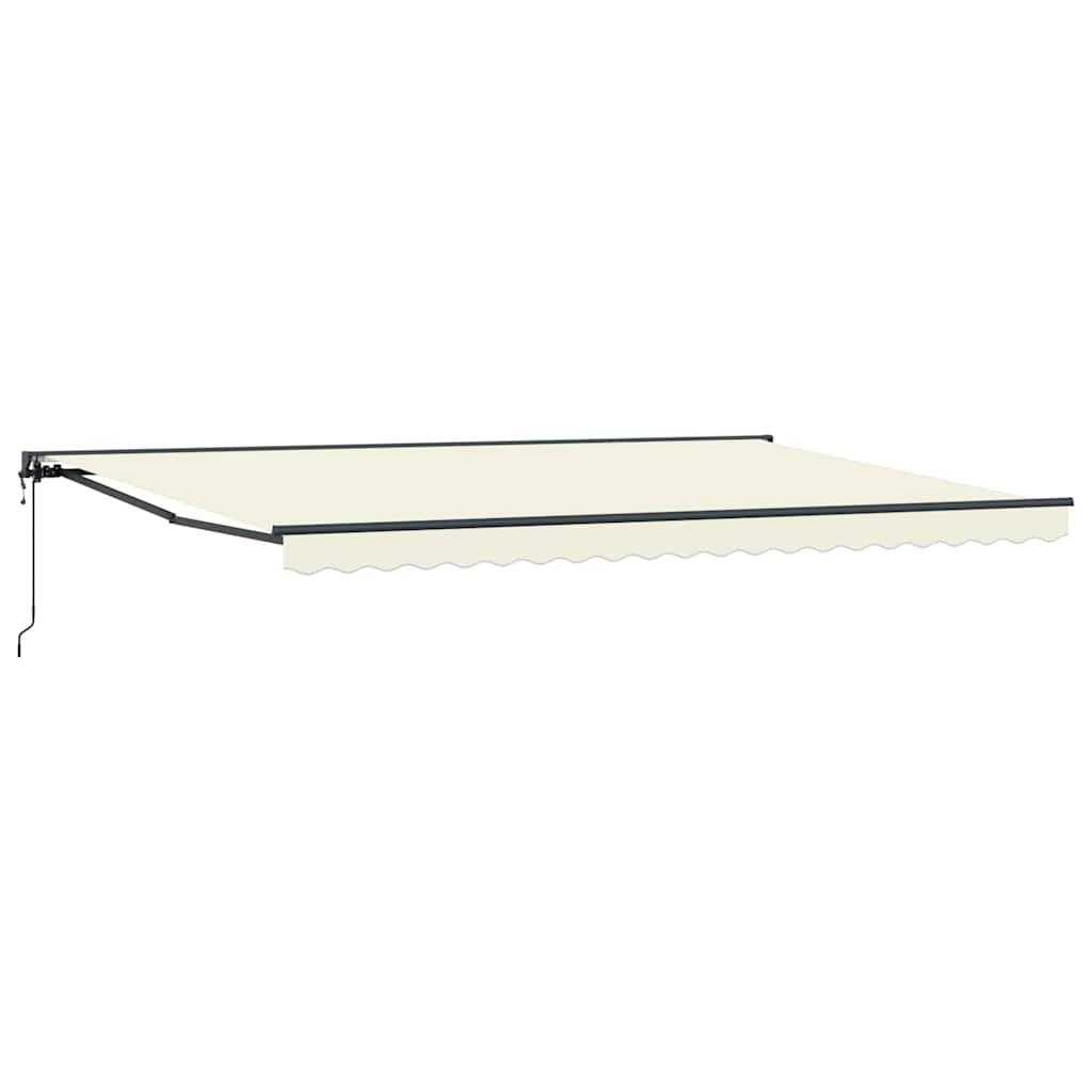 Inklapbaar Zonnescherm Crème 500 × 300 Cm Polyester En Metaal Crème (Anthraciet Frame) 5 x 3 m
