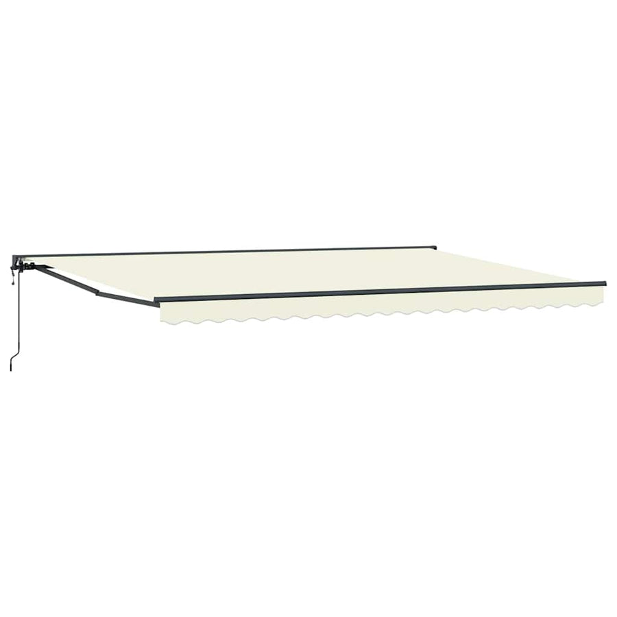 Inklapbaar Zonnescherm Crème 500 × 300 Cm Polyester En Metaal Crème (Anthraciet Frame) 5 x 3 m