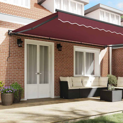 Inklapbaar Zonnescherm Bordeauxrood 500 × 300 Cm Bordeaux (Anthraciet Frame) 5 x 3 m