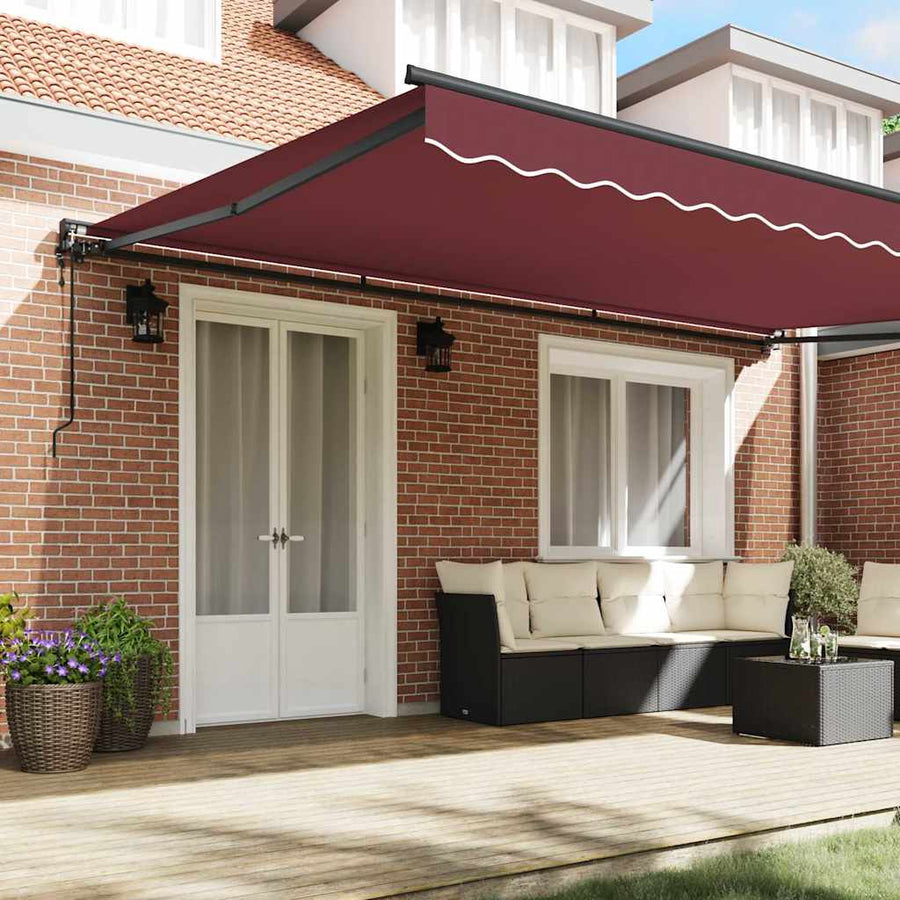 Inklapbaar Zonnescherm Bordeauxrood 500 × 300 Cm Bordeaux (Anthraciet Frame) 5 x 3 m