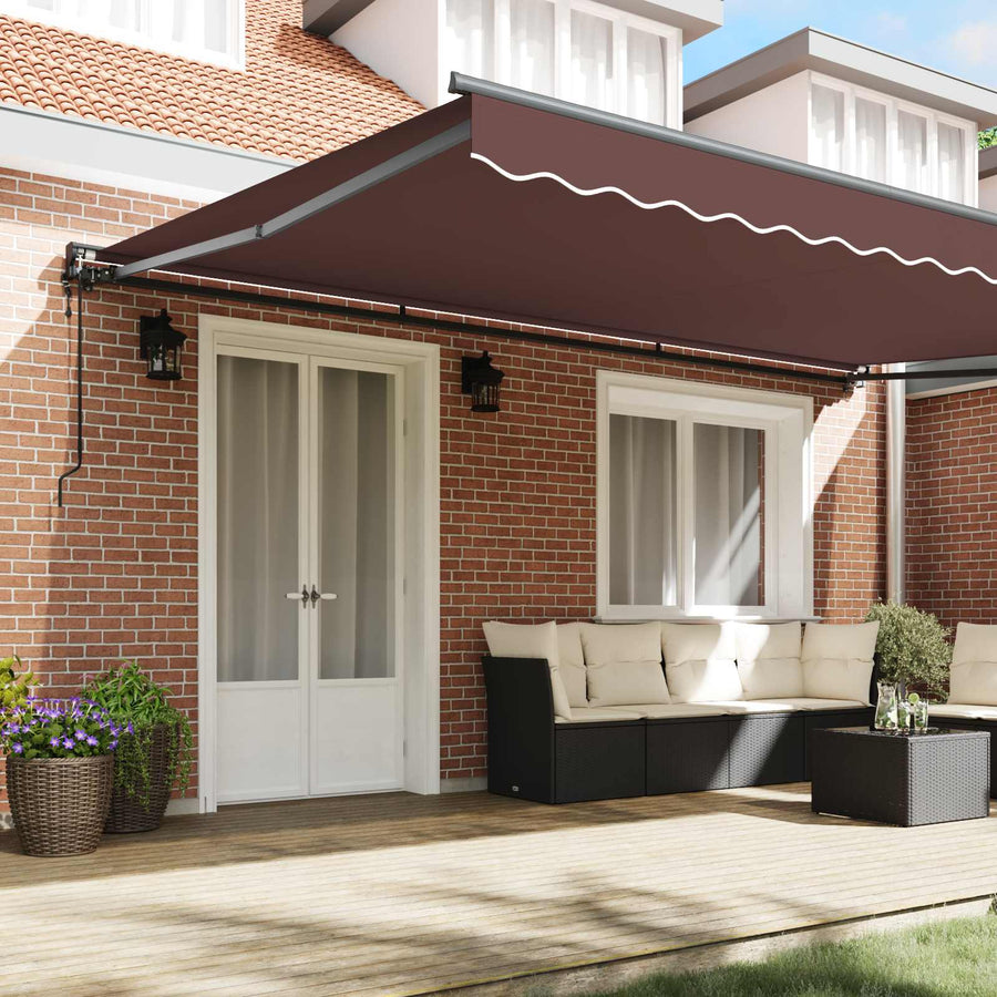 Zijde Frame Bruin 500 × 300 cm Polyester met PU-coating