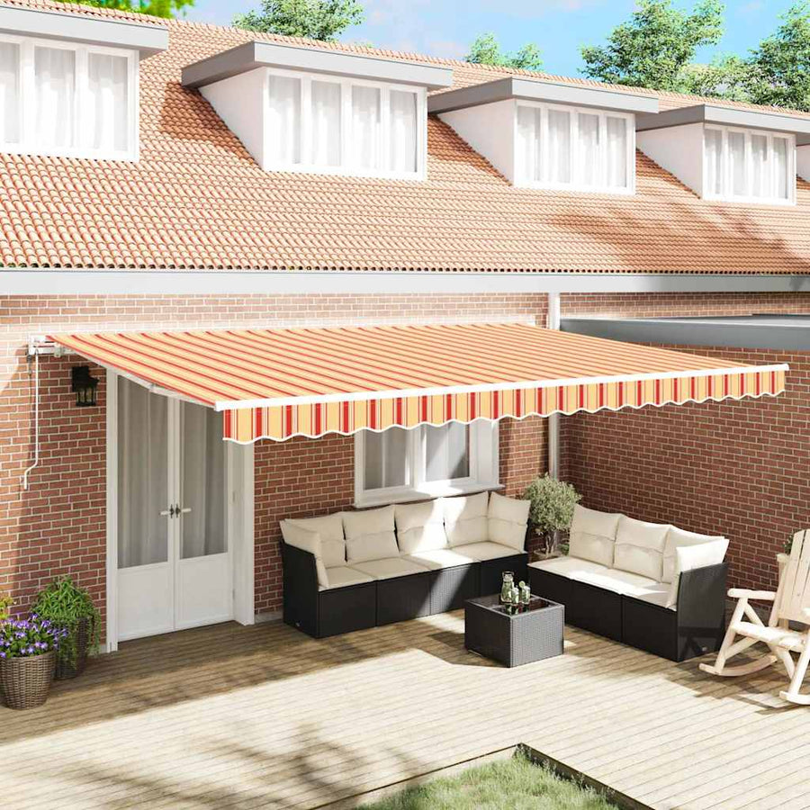 Inklapbaar Zonnescherm Geel en Oranje 500 × 300 cm Stof